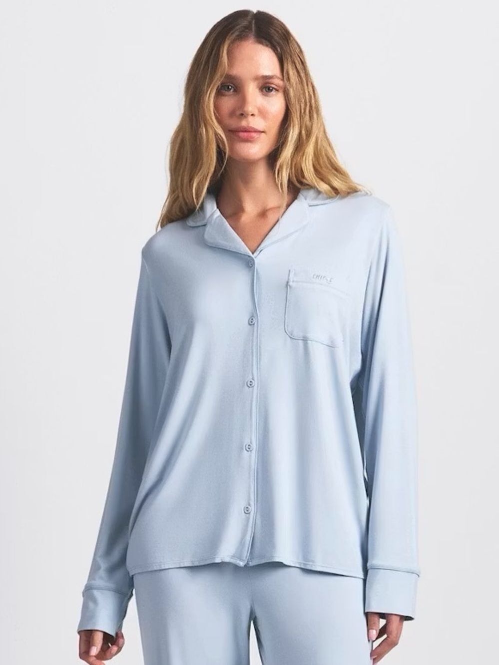 NWT SKIMS Zen Blue Sleep Shirt | Button-Down Loungewear | Size M - Picture 6 of 7